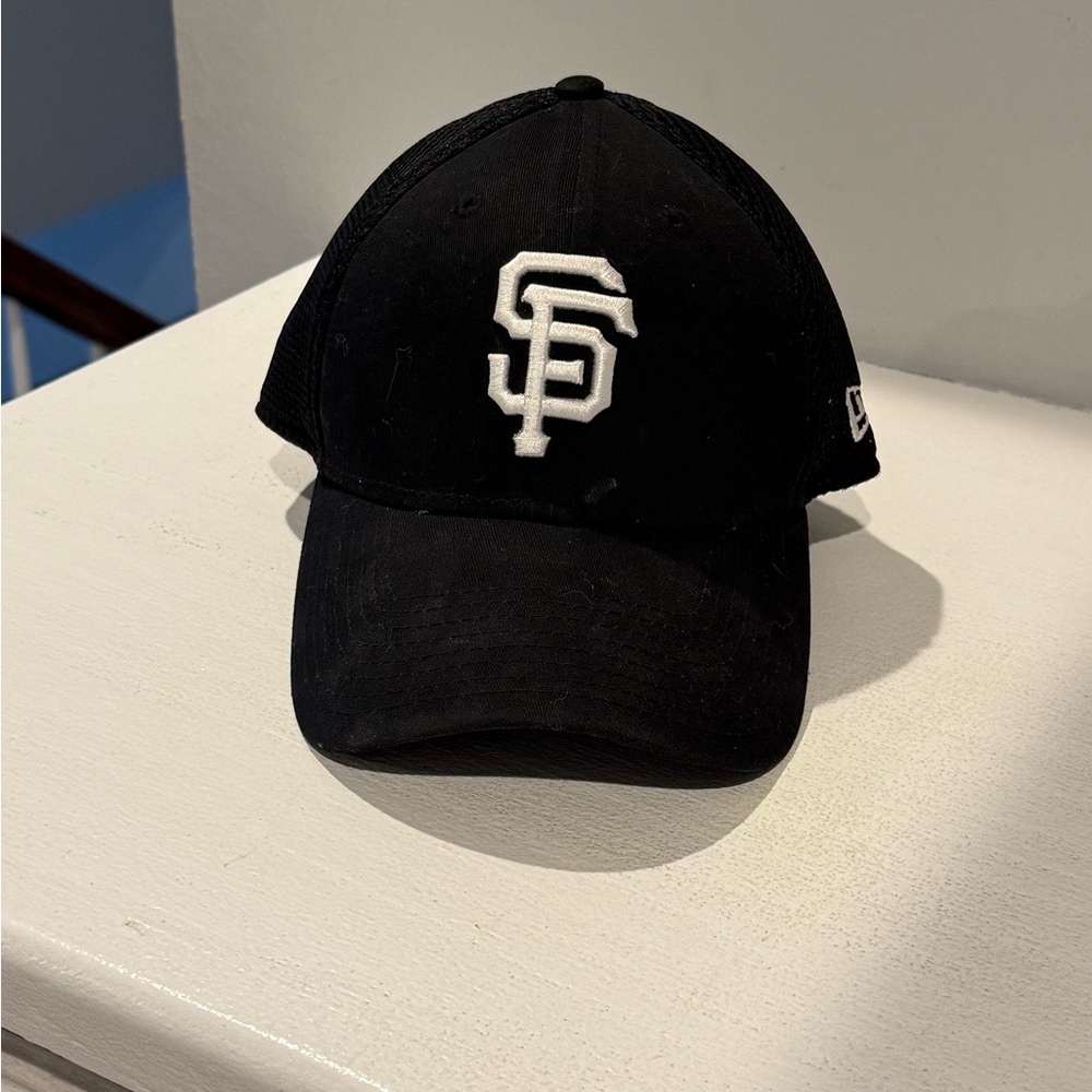 New Era Black Cap with White SF logo